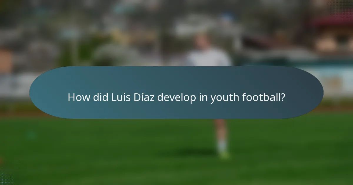How did Luis Díaz develop in youth football?