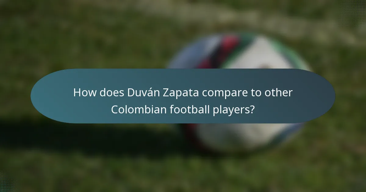 How does Duván Zapata compare to other Colombian football players?
