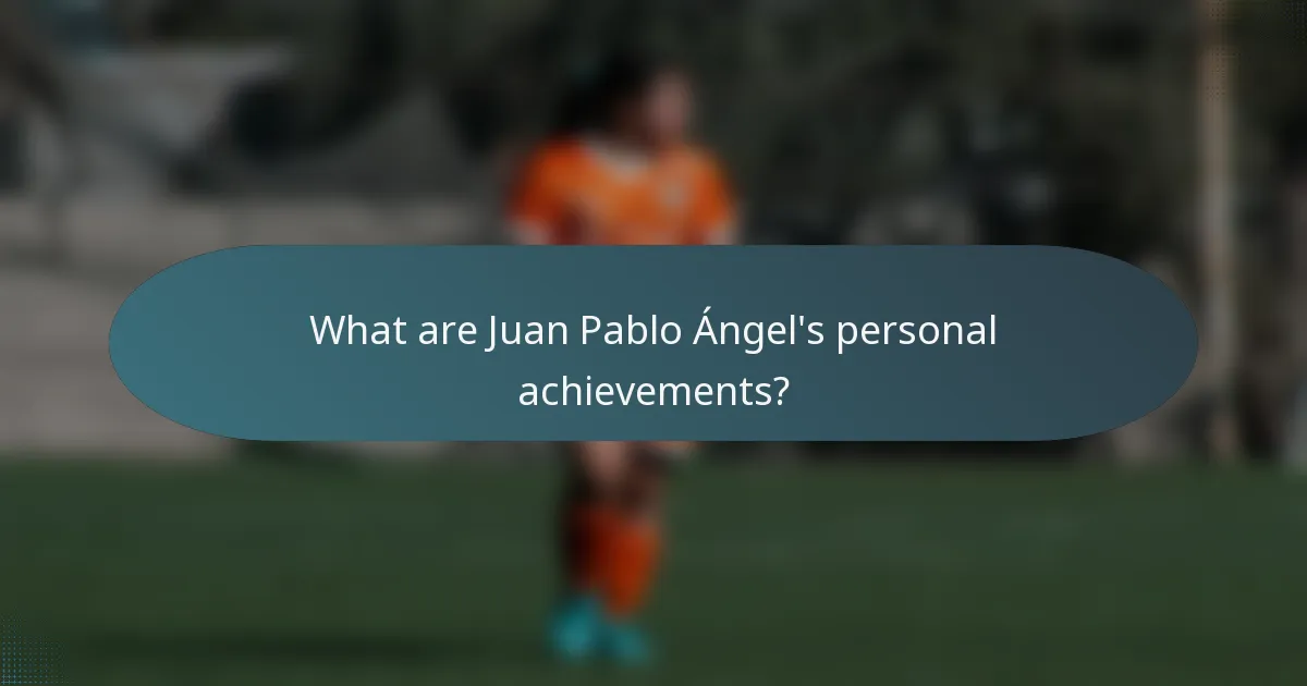 What are Juan Pablo Ángel's personal achievements?