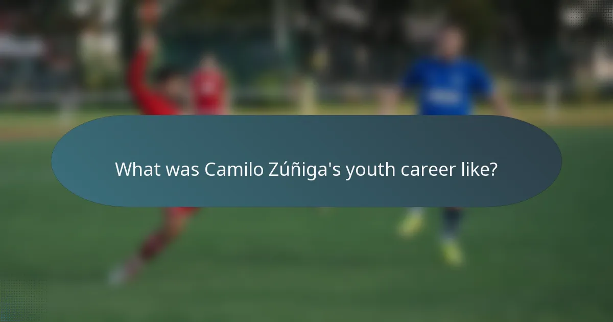 What was Camilo Zúñiga's youth career like?