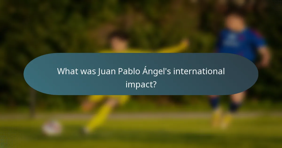 What was Juan Pablo Ángel's international impact?