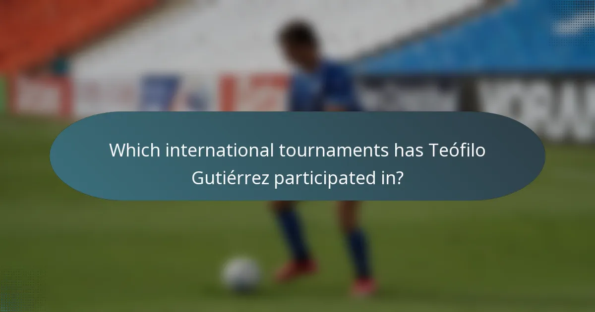 Which international tournaments has Teófilo Gutiérrez participated in?